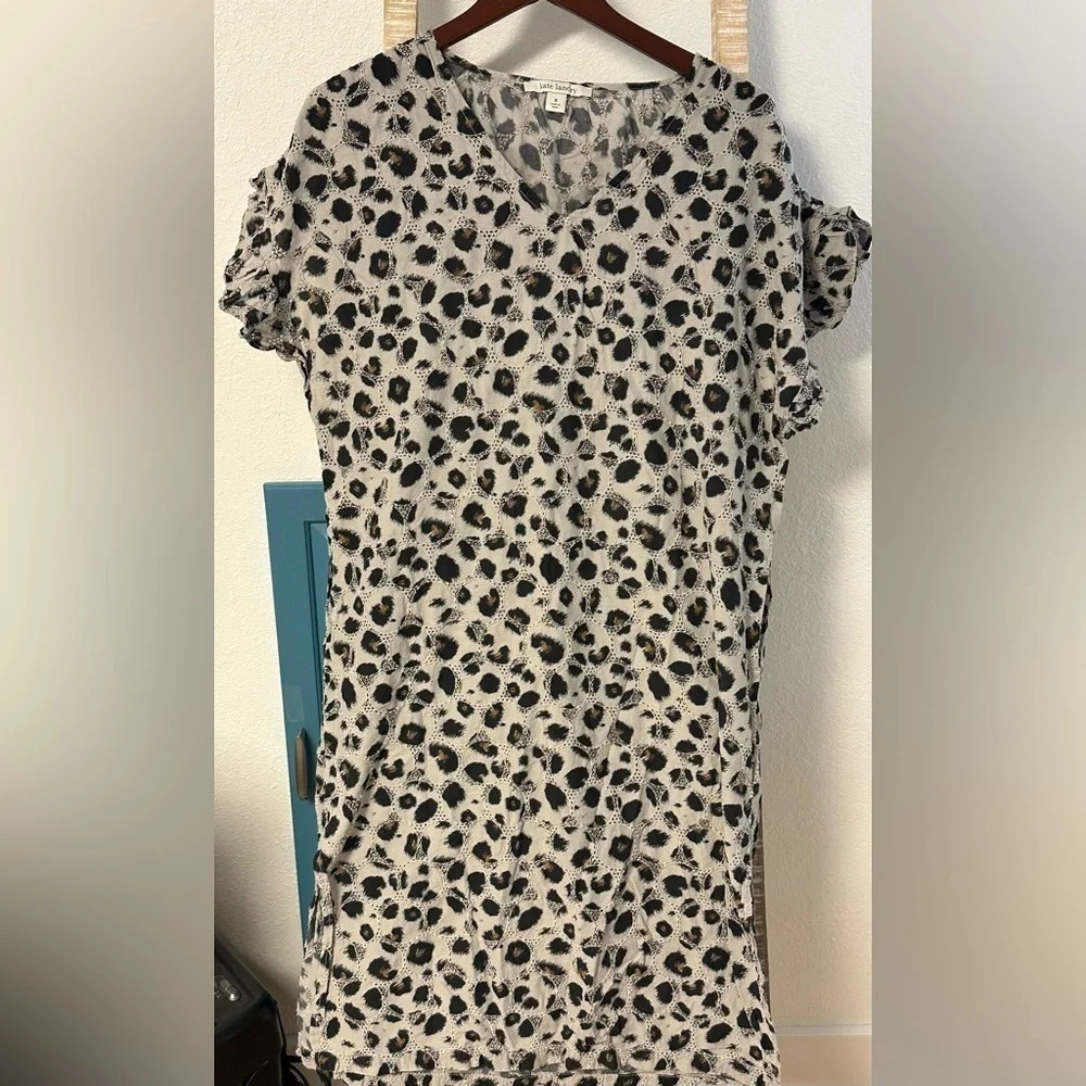 KATE Landry Dress Medium Leopard Print w pockets and size slit. Oversized - Picture 2 of 13